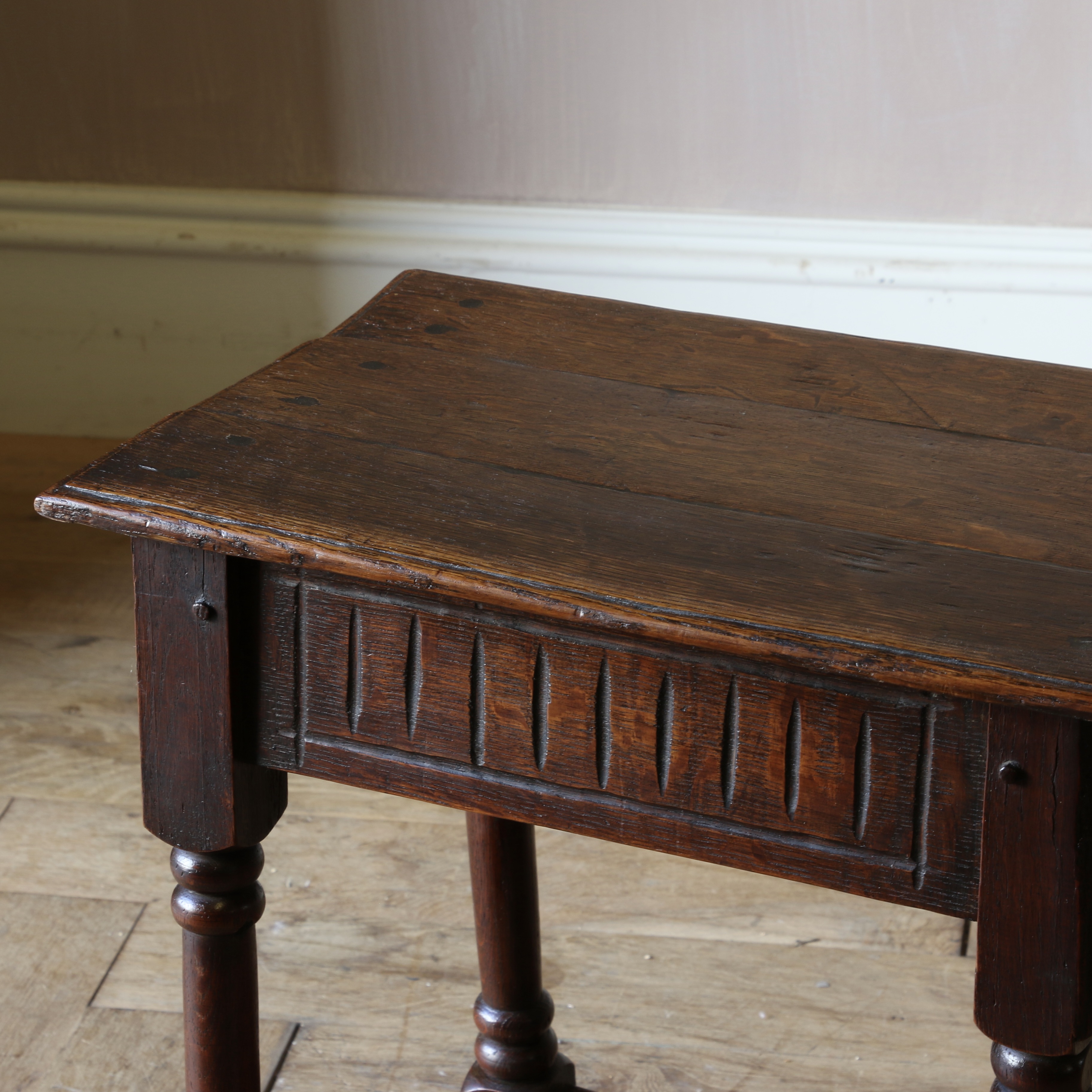 A Jacobean Style Oak Stool